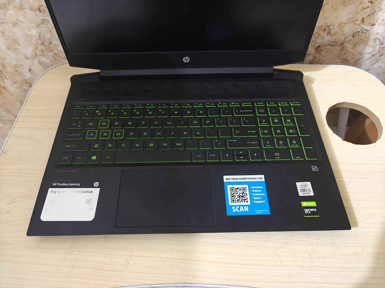 HP Gaming Pavilion  16 
المواصفات :
⚙️ المعالج: i5-10300H (الجيل العاشر)  
🧠 الرام: 16GB  
💽 التخزين: 256GB SSD + 1TB HDD  
🎮 كرت الشاشة: GTX 1650 Ti 4GB  
🖥️ الشاشة: 16 انج 
السعر خاص السماوا, المثنى

نص مكتوب في الصور:
- Settings Find a setting hp pavilion Local Account Home System Bluetooth & devices Network & internet Personalization Apps Accounts Time & Gaming Accessibility Privacy & security Windows Update System > About Storage 1.14 TB 42 GB of 1.14 TB used Graphics Card 4 GB Multiple GPUs installed Installed RAM 16.0 GB Speed: 2933 MT/s Processor Intel(R) Core(TM) i5-10300H CPU @ 2.50GHz 2.50 GHz DESKTOP-G2S56KJ HP Pavilion Gaming Laptop 16-a0xxx Rename this PC Device specifications Copy Device name DESKTOP-G2S56KJ Processor Intel(R) Core(TM) i5-10300H CPU @ 2.50GHz (2.50 GHz) Installed RAM 16.0 GB (15.8 GB usable) Device ID C7632490-A4C3-4AA9-B10D-8C03EC894C3D Product ID 00331-10000-00001-AA441 System type 64-bit operating system, x64-based processor Pen and touch No pen or touch input is available for this display Related links Domain or workgroup System protection Advanced system settings Windows specifications Copy Edition Windows 11 Pro 81°F Mostly clear Q Search ENG 10:27 PM 9/20/2026