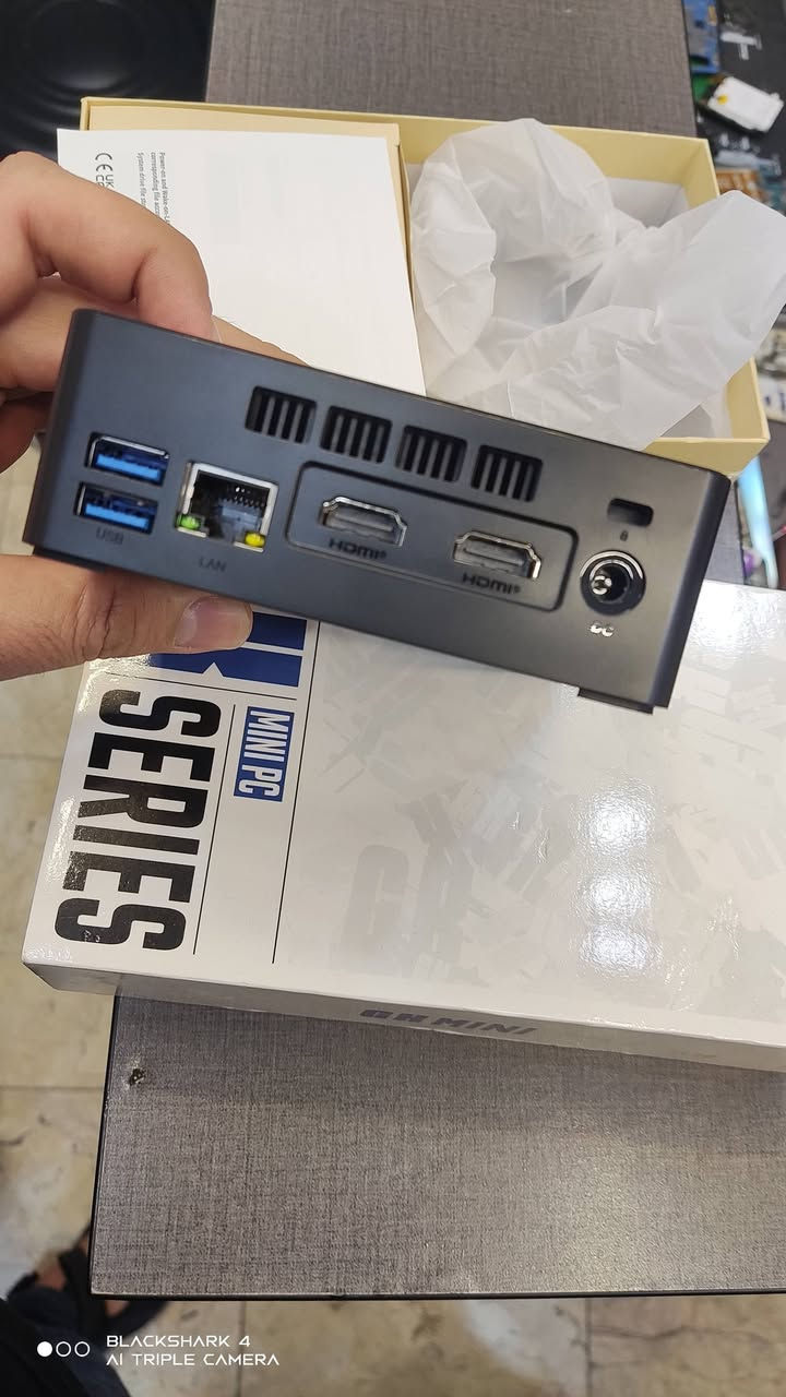 GK MINI PC
المعالج:Intel Celeron j4125

الرام: 8GB DDR4

التخزين: 128GB

Windows 11 Pro

Wi-Fi 5 + LAN Gigabit

السعر: 95 ألف دينار

المكان: كربلاء 

يوجد توصيل لجميع المحافظات 🚚

للتواصل خاص

نص مكتوب في الصور:
- BLACKSHARK 4 AI TRIPLE CAMERA