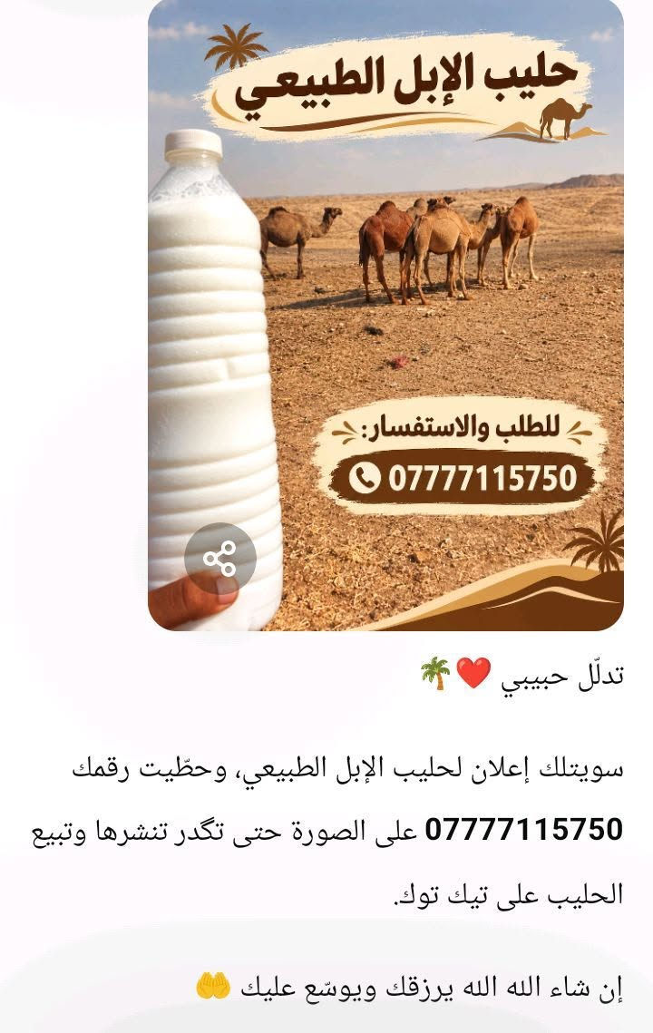 حليب الإبل • طبيعي