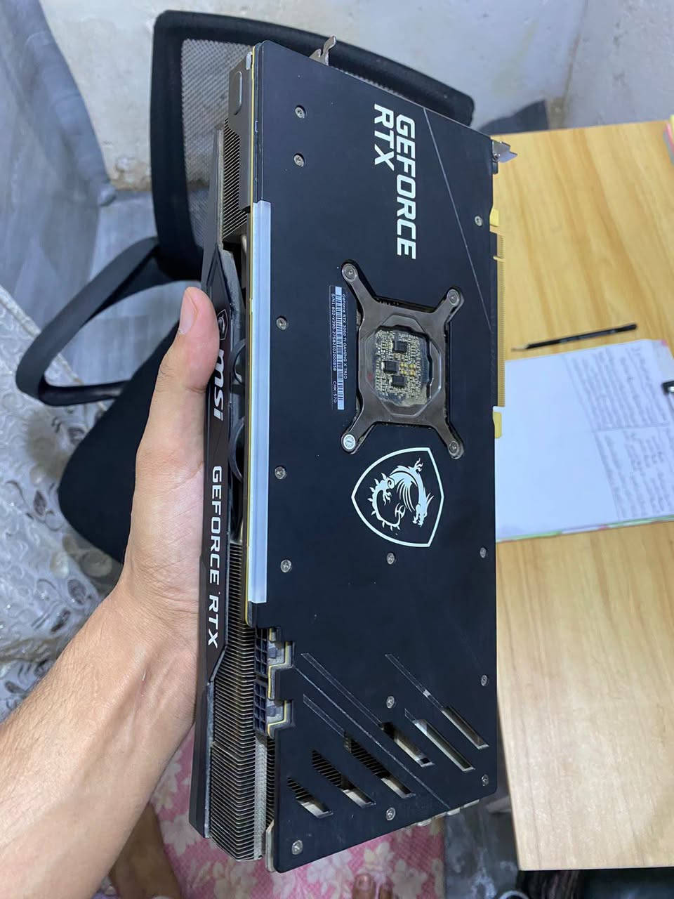 قطع PC مستخدمة للبيع
CPU : INTEL CORE I5-12400F — 150 الف

MB : ASUS PRIME B760-PLUS D4 — 135 الف

GPU : MSI RTX 3060 Ti GAMING X TRIO — 400 الف

RAM : T-FORCE 32GB (4×8GB) DDR4 3600MHz — 250 الف

POWER SUPPLY : FSP HYDRO PRO 800W — 70 الف

M.2 NVMe 256GB — 40 الف

SSD : TEAM GROUP T-FORCE VULCAN Z 1TB — 110 الف

الموقع : كربلاء

متوفر توصيل جميع المحافظات ***********

نص مكتوب في الصور:
- Demo monitor
- FurMark (64-bit) 2.10.2.0
- Test: FurMark (GL)
- Benchmarking...
- 100% 60000 ms
- 135 FPS
- min:131, max:140, avg:136
- Time : 00:05:20
- Frames : 43699
- Frame time : 7.386 ms
- Resolution : 1920 x 1080
- AA : Off
- NVIDIA GeForce RTX 3060 Ti/PCIe/SSE2
- OpenGL 3.2.0 NVIDIA 616.92
- MSI RTX 3060 Ti Gaming X Trio 8G
- PCI IDs DEV:10DE-2486 SUB:1462-3903 REV:A1
- GPU temp 67°C
- GPU hotspot 80°C
- GPU usage 99%
- VRAM 9% (751 MB)
- fan 0 1170 RPM (41%)
- fan 1 1167 RPM (41%)
- Clocks core:1636MHz - mem:1750MHz (14.0Gbps)
- power 218W - PPW:0.619