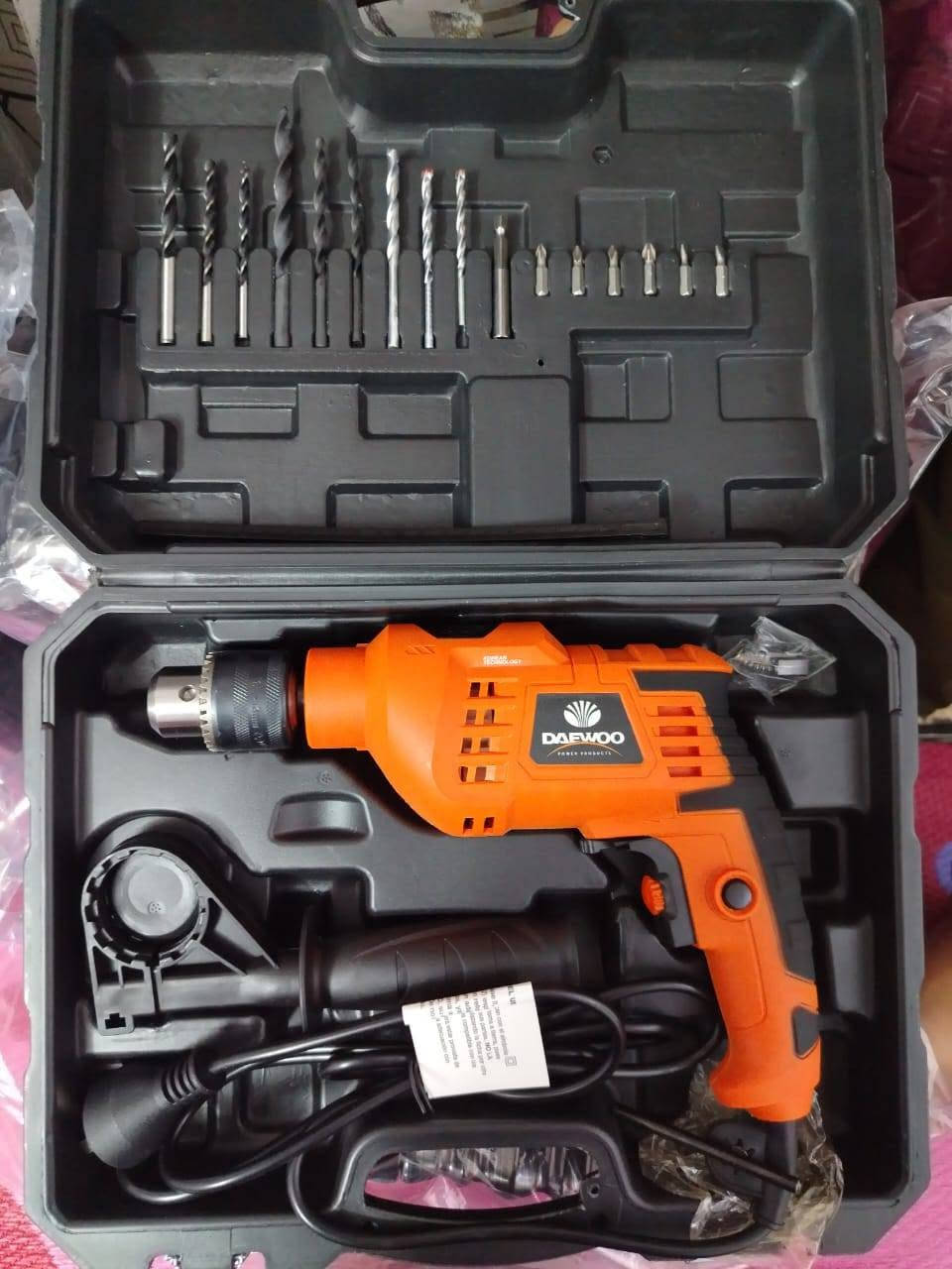🔧 أدريل كهربائي عملي وقوي جديد ...
🔧 دريل DAEWOO الأصلي – عدة متكاملة 
✅ دريل DAEWOO Power Products
✅ يأتي داخل حقيبة متكاملة ومرتبة
✅ مجموعة ريش للحفر بأحجام مختلفة
✅ رؤوس ومستلزمات للبراغي
✅ مقبض جانبي لثبات وتحكم 
✅ مفتاح تشغيل وتحكم بالسرعة
✅ مناسب لأعمال المنزل، الصيانة،
📩 للاستفسار موجود ماسنجر، و واتساب ***********
