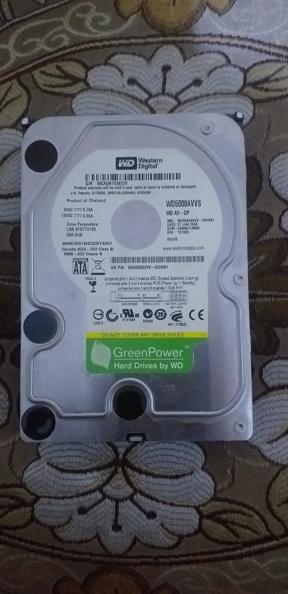 هارد كامرات 500GB 
سعر ٢٥ الف مدينه الصدر شارع الفلاح 
رقم *********** وات ساب
