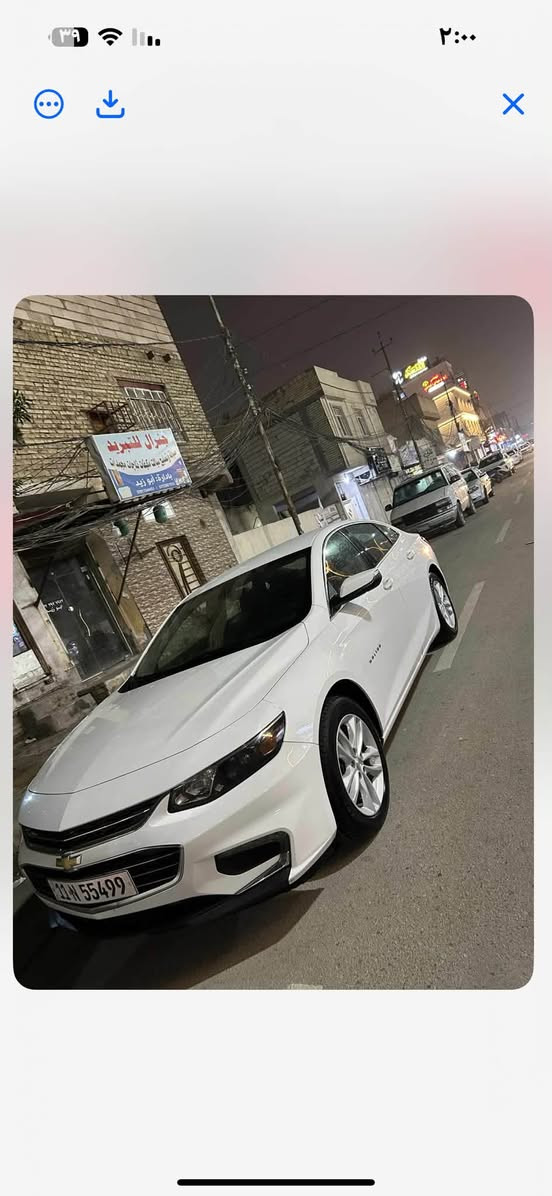 ماليبو 2018 LT للبيع 
حادثه جاملغ عكس السايق بدون دواخل فقط جاملغ ربعه ومصبوغ بدون بنيد دعاميتها بلاديه كاملة السيارة رقم وهزة وباسمي تبريد ثلج مكينة كفالة ماشية 160k سعرها 105بيها مجال قليل مكاني بغداد الدورة ***********
