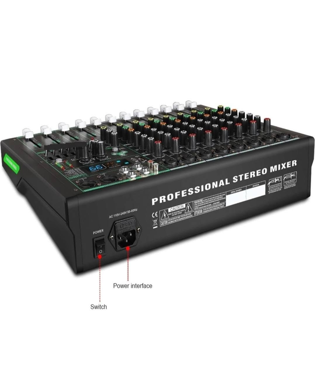 مكسر صوت احترافي (Professional Audio Mixer) بـ 8 قنوات من ماركة DGNOG (موديل GT08S)، ويتميز بدعم تشغيل البلوتوث، ومنفذ USB، و99 تأثيراً رقمياً للصوت (DSP Effects)، مع طاقة وهمية 48 فولت (48V Phantom Power) ومناسب للاستخدام في الاستوديو والحفلات.أبرز مميزات الجهاز:عدد القنوات: 8 قنوات إدخال مع منزلقات تحكم (Faders) منفصلة لكل قناة.المؤثرات والاتصال: يحتوي على شاشة عرض صغيرة، معالج مؤثرات صوتية DSP، وتوصيل USB/Bluetooth.
التواصل عالخاص او واتساب ***********. يوجد توصيل لكل المحافظات.
مكسر صوت احترافي (Professional Audio Mixer) بـ 8 قنوات من ماركة DGNOG (موديل GT08S)، ويتميز بدعم تشغيل البلوتوث، ومنفذ USB، و99 تأثيراً رقمياً للصوت (DSP Effects)، مع طاقة وهمية 48 فولت (48V Phantom Power) ومناسب للاستخدام في الاستوديو والحفلات.أبرز مميزات الجهاز:عدد القنوات: 8 قنوات إدخال مع منزلقات تحكم (Faders) منفصلة لكل قناة.المؤثرات والاتصال: يحتوي على شاشة عرض صغيرة، معالج مؤثرات صوتية DSP، وتوصيل USB/Bluetooth.

نص مكتوب في الصور:
- PROFESSIONAL STEREO MIXER
- AC 110V-240V 50-60Hz
- POWER
- Switch
- Power interface