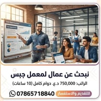 معمل جبس • عمال • دوام كامل