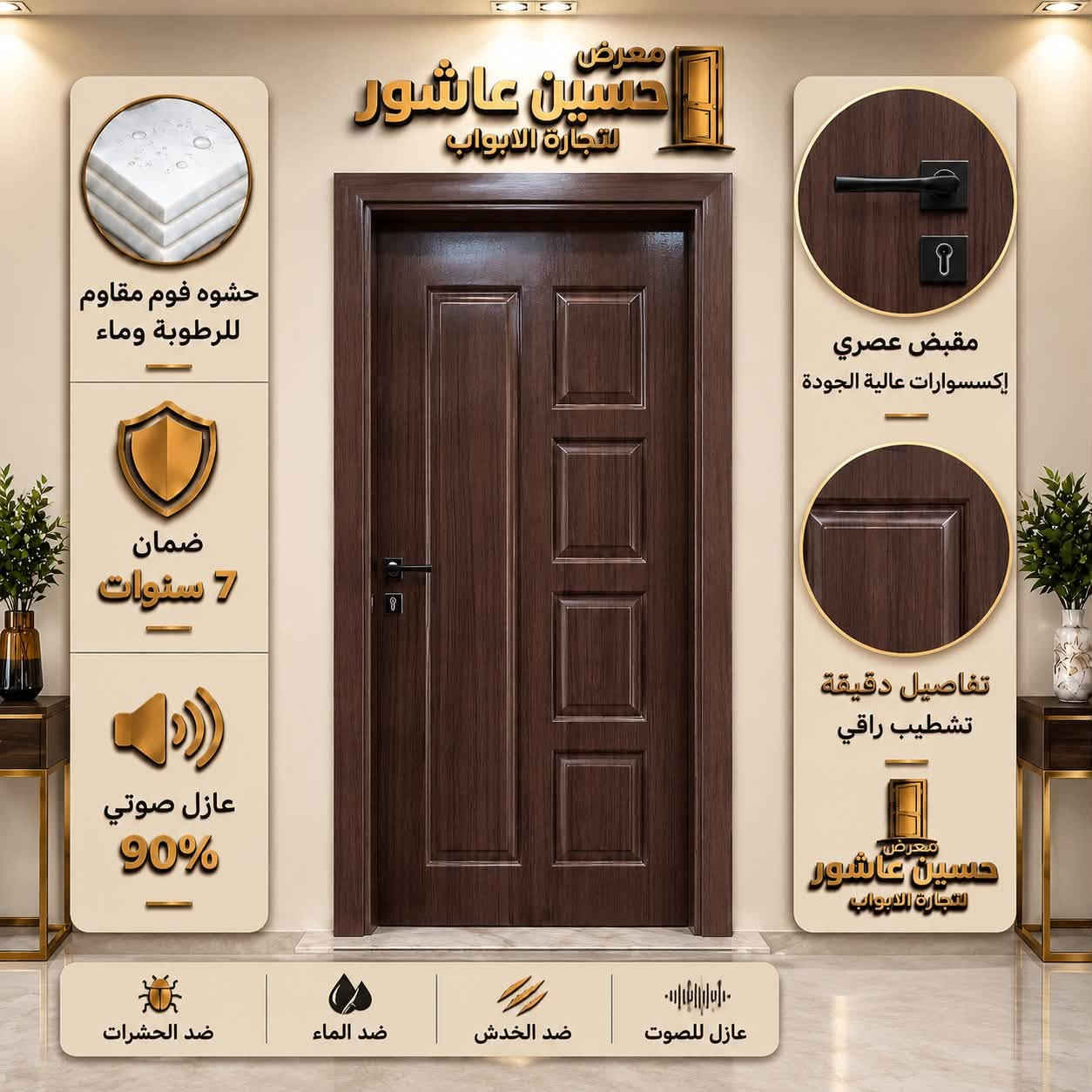 أبواب داخلية • ضمان ٧ سنوات • عازل صوتي