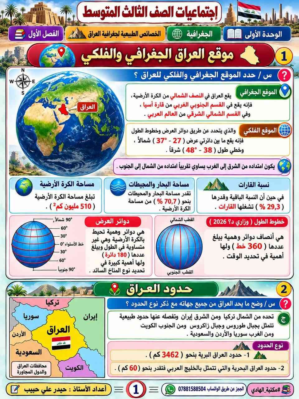 ملزمة اجتماعيات • الصف الثالث المتوسط • مكتبة الهادي