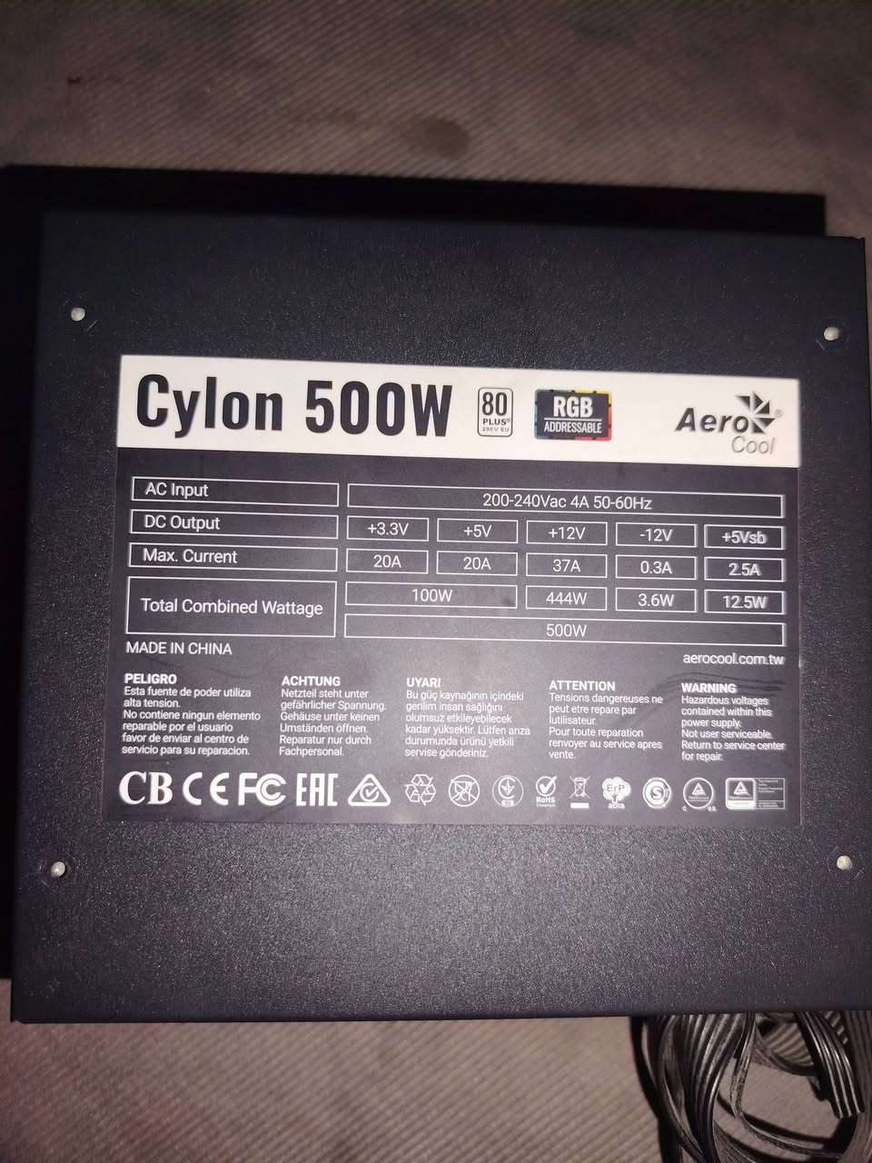 باور سبلاي Aerocool Cylon 500WPlus WHITE شغال بدون مشاكل RGB
سبب البيع تطوير
30 الف سعره مكاني كربلاء ***********
