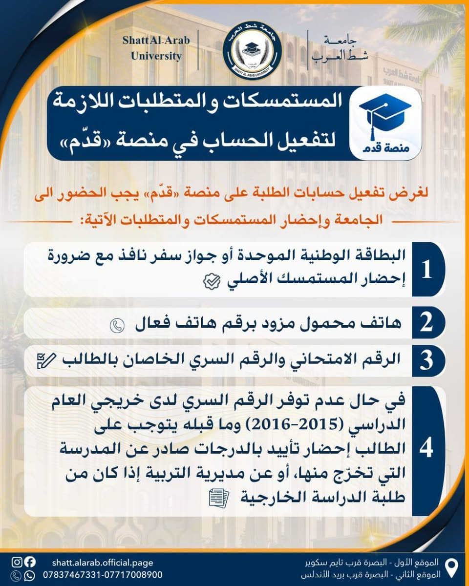 جامعة شط العرب • البصرة • ٢٢-٢٧ تشرين ٢٠٢٦