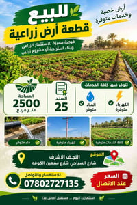 أرض زراعية • ٢٥٠٠م • النجف الاشرف