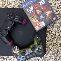 بلي فور سلم معدات ثنين جوستك + قرصين gta + مصارعه w2k نضيف مابي شي الس...