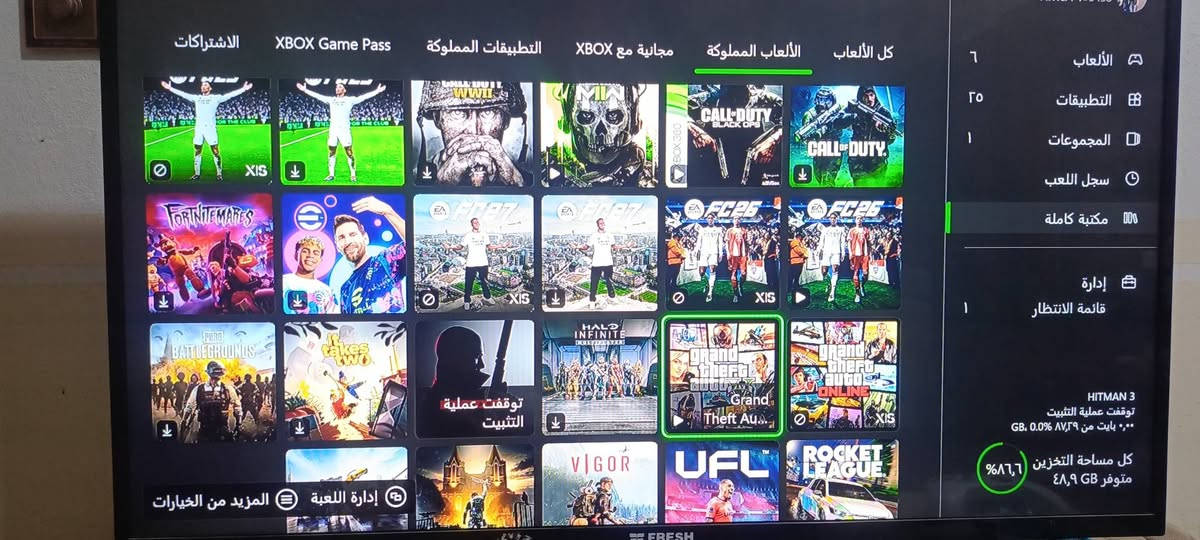 اكس بوكس ون اس • ٥١٢ جيجا • حساب ألعاب