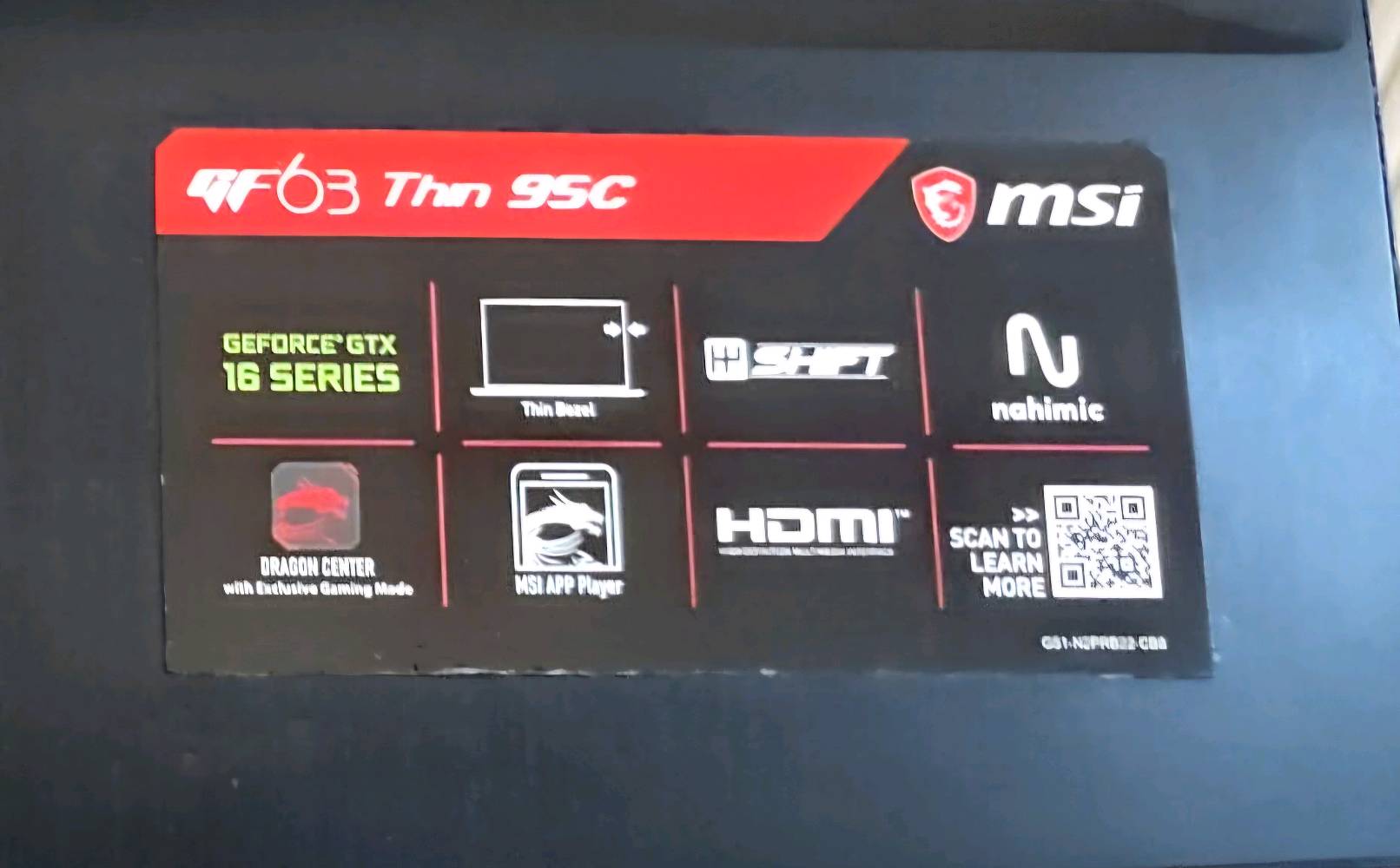 gf63 9sc

CPU: corei 5 9th

GPU: NVIDIA® GeForce® GTX 1650 With Max-Q Design, 4GB GDDR6

Memory: DDR4-2666
Max 64GB
2 Slots
8gbStorage

Storage: 128 ssd and 1000 gb HDD

السعر 350 الالف
هسه بالنسبة للحالة العامة، اللابتوب بيه أي عطل أو صدمة/كسر؟ والشاشة والكيبورد والماوس باد شغالات 100%؟: 
الحاسبة بحالة جيده جدا وكلشي شغال بيه
شلون وضع البطارية؟ شكد تقعد تقريباً بالاستخدام العادي؟: 
ساعتين 
من ناحية الحرارة والتبريد، يسخن هواي بالألعاب لو شغال طبيعي؟: 
طبيعي
وين موقعك بالعراق حتى نضيفه بالإعلان، وهل التوصيل أو الاستلام اليدوي متوفر؟: 
الديوانية / حي الحضارة مقابل معامل الثلج

الاستلام يدوي فقط.
ويّا اللابتوب شنو الملحقات الموجودة: الشاحن الأصلي، الكارتون، أو أي أغراض ثانية؟: 
الشاحن الاصلي فقط