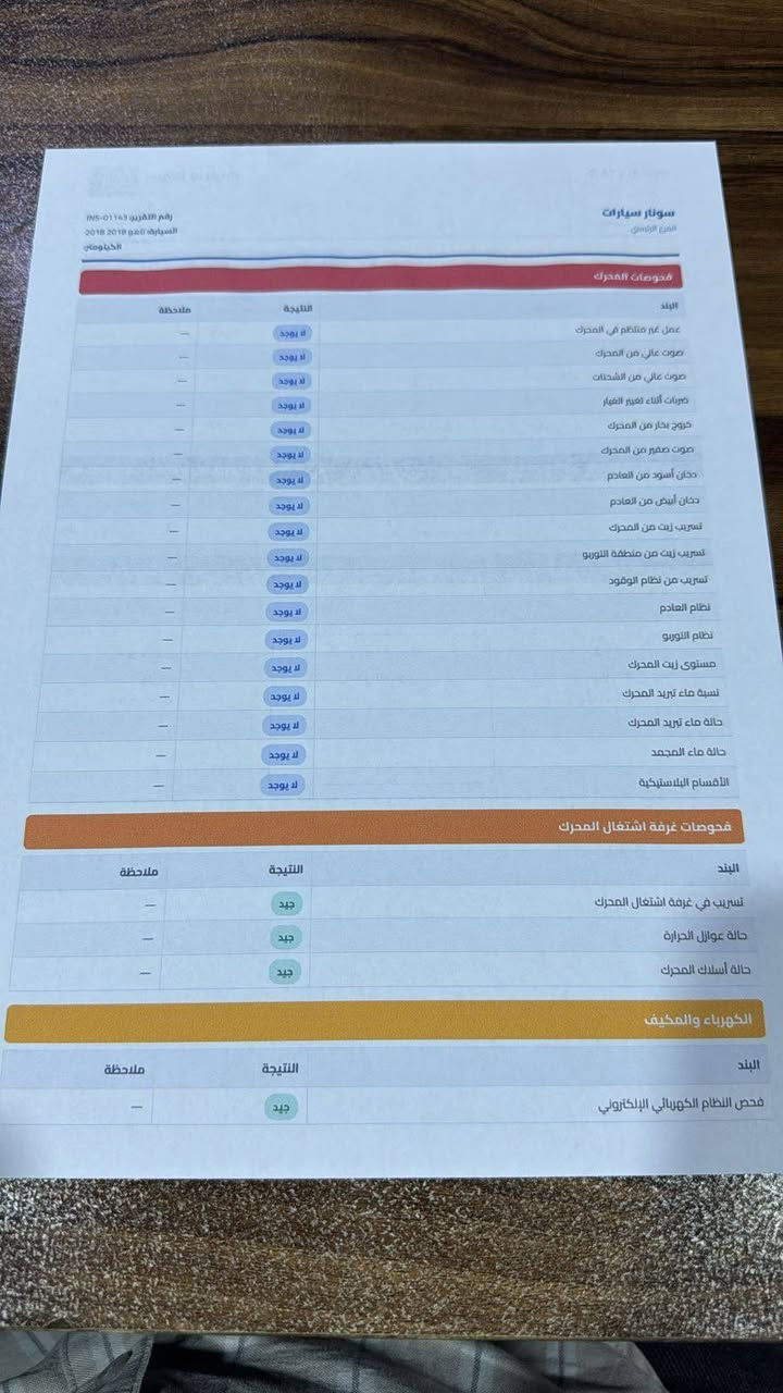 السلام عليكم
تاهو بريمر خليجي  فول واحد على واحد
الموديل 2018
ماكو داعي اكول المواصفات بريم
الرقم بغداد انكليزي بأسمي شخصيا سنويه 3031
ماشيه 93 
كفالة عامه عدا 3 رصعات مثل ما واضح بالسونار
وما مبينات اصلا لكن السونار يطلع كلشي حتى البكه
سياره جديده بمعنى الكلمه
ادامه كامله قبل شهر تقريبا
المكان بابل
*********** اتصال واتساب
