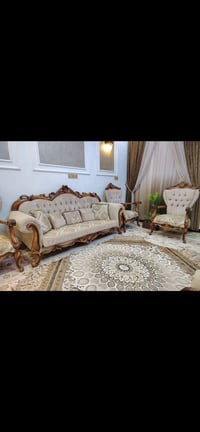 ٤كراسي • قنفتين كبار • خشب زان تركي
