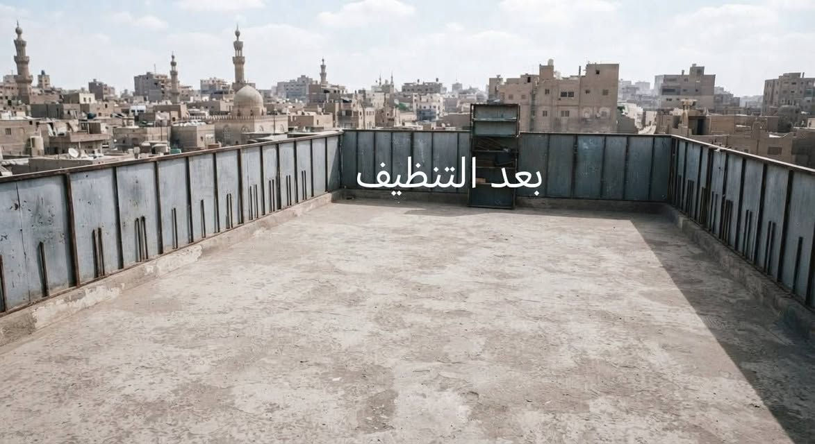 بسم الله الرحمن الرحيم
سلام عليكم ورحمة الله 
✨ مستعدون لخدمات التنظيف الشامل وإزالة الأوساخ والسكاريب ✨
هل ترغب في إعادة الترتيب والتخلص من الفوضى والكركبة في السطح، الحديقة، أو المخزن؟ نحن هنا لمساعدتك!
🔹 خدماتنا تشمل:
 * تنظيف وتطهير كافة السطوح والمساحات بدقة.
 * رفع وإزالة جميع الأوساخ والأتربة المتراكمة.
 * التخلص من السطوح من السكاريب، الكركبة، والأغراض القديمة (الحبشكلات) بشكل كامل وترتيب المكان ليصبح نظيفاً وواسعاً.
 * سرعة في الإنجاز وأسعار مناسبة للجميع.
دع عنا عناء الترتيب والتنظيف، واجعل سطح منزلك أو مكان عملك نظيفاً ومنظماً من جديد!
📞 للحجز والاستفسار:
*********** وتساب أو اتصل

نص مكتوب في الصور:
- قبل التنظيف
- بعد التنظيف