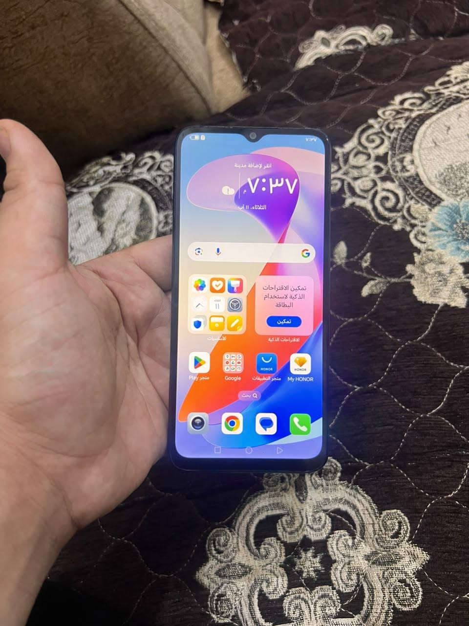 السلام عليكم جهاز honor x6a
الجهاز يخبل نضيف فقط الكامره الخلفيه بيها غواش مو وصخ لا هي مغوشه 
ذاكره 128 عشوائيه 6 مكاني بغداد العبيدي توصيل ماعندي 
***********
