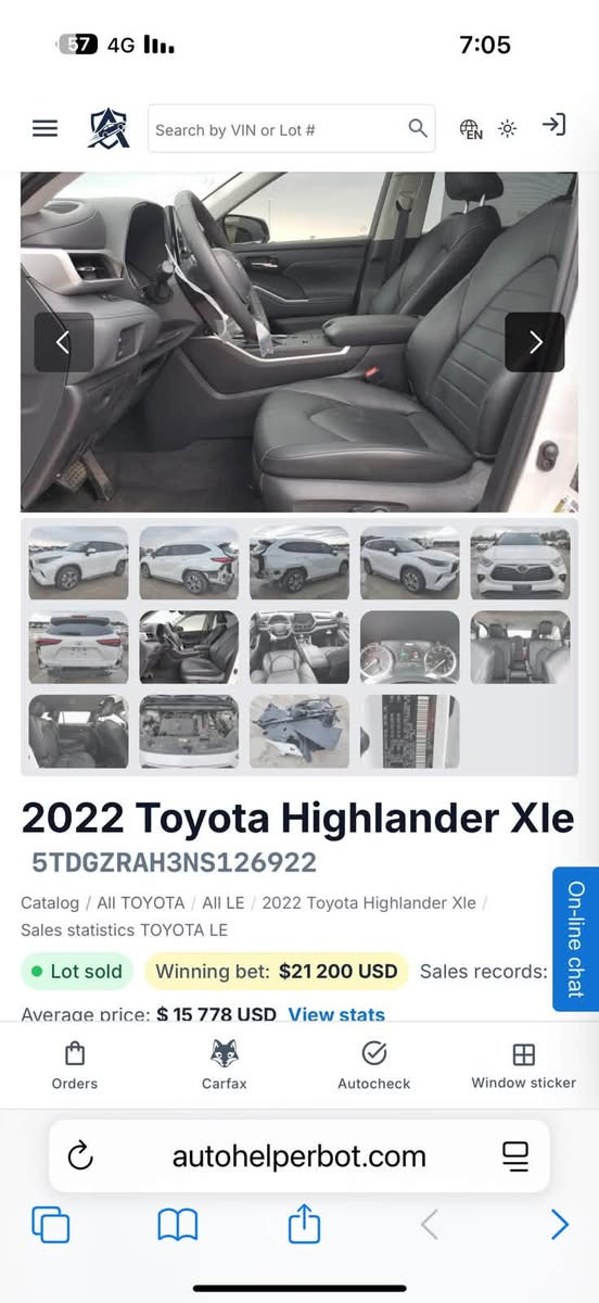 هايلاندر XLE • ٢٠٢٢ • شاصي 5TDGZRAH3NS126922