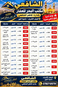 النجف الأشرف • بانيقا النور • قطع أراضي