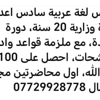 مدرس لغة عربية • سادس اعدادي • خبرة ٢٠ سنة