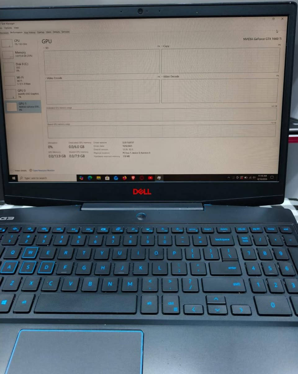 🎮 العب وتونس بألعابك المفضلة ويّا جهاز مخصص حتى ينطيك تجربة Gaming ممتعة 🔥

💻 Dell G3 3500

⚡ المواصفات:
• Core i7-10750H — 6 Cores / 12 Threads
• RAM 16GB
• SSD 512GB
• NVIDIA GTX 1660 Ti 6GB 🔥
• شاشة 15.6” FHD 144Hz

🎯 أداء قوي على 1080p:

🔥 GTA V — 90–120 FPS
🔥 PUBG — 80–110 FPS
🔥 Fortnite — 80–120 FPS
🔥 Warzone — 60–80 FPS
🔥 Forza Horizon 5 — 65–80 FPS
🔥 RDR2 — 50–65 FPS
🔥 CS2 — 100–160 FPS
🔥 Valorant — 180–250+ FPS

💪 ليش تختاره؟

🔥 GTX 1660 Ti 6GB — قوة رسومية ممتازة للـGaming
⚡ شاشة 144Hz — سلاسة أعلى واستجابة أسرع
🧠 i7-10750H — أداء قوي للألعاب والبرامج الثقيلة
🚀 16GB RAM + 512GB SSD — سرعة ومساحة ممتازة للاستخدام اليومي والألعاب

💰 السعر: 750,000 دينار

📍 بغداد – الأمين الثانية
📌 شارع سكينة ورقية – قرب المنتزه

📱 للطلب والاستفسار: 
***********
