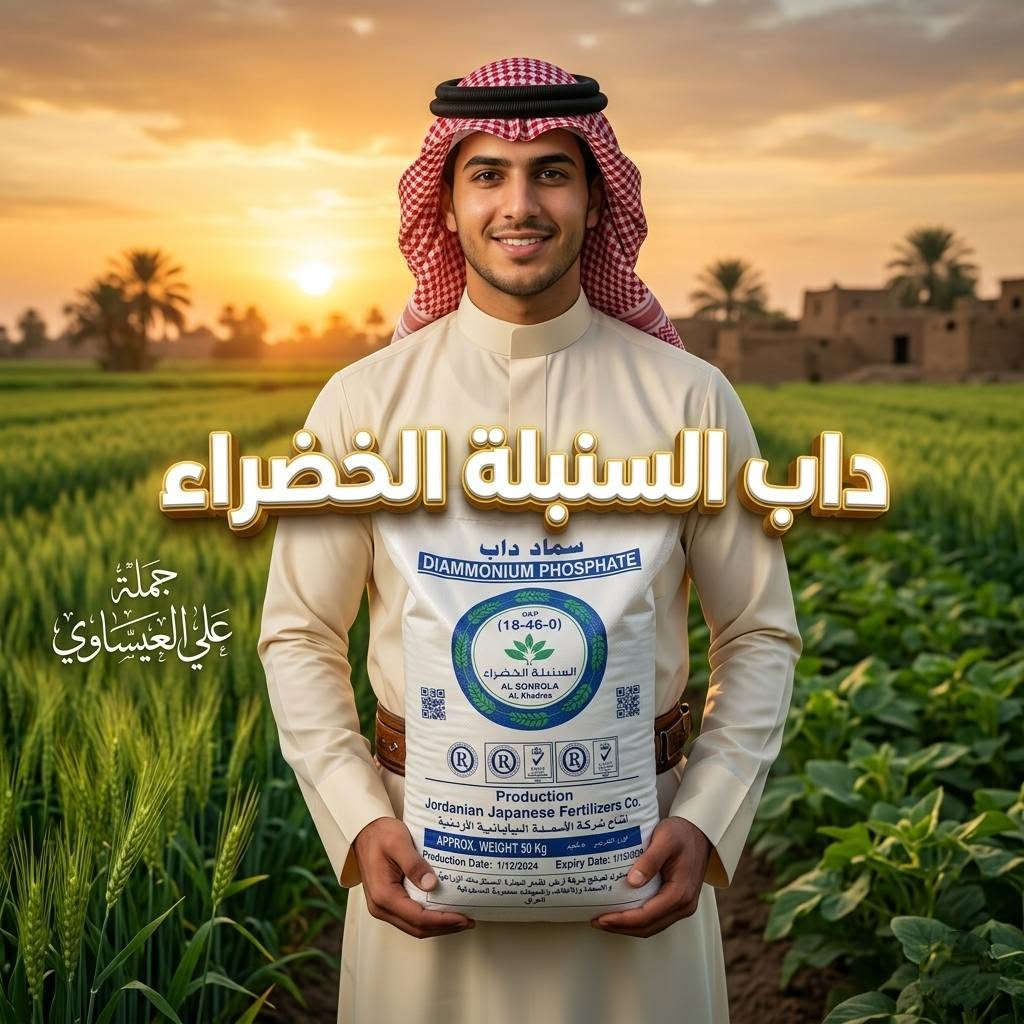 🚜 تم وصول سماد الداب السنبلة الخضراء الأردني 🇯🇴
🌾 علامة السنبلة الخضراء ✅ إنتاج الشركة الأردنية اليابانية للأسمدة ✅ متوفر بكميات كبيرة ✅ أسعار مناسبة مع تخفيضات خاصة للفلاحين ✅ بيع بالجملة والمفرد ✅ سعر تنافسي 🚚 توصيل مجاني

⭐ مميزات سماد الداب (18-46-0): 🌱 يحتوي على 18% نتروجين و46% فوسفور. 🌾 يحفز نمو الجذور ويقوي النبات في المراحل الأولى. 🌿 يساعد على سرعة الإنبات وقوة البذور. 🌼 يزيد من التزهير والعقد ويحسن جودة المحصول. 💧 سريع الذوبان وسهل الامتصاص. 🌳 مناسب لمختلف المحاصيل الزراعية والأشجار. ⚖️ وزن الكيس: 50 كغم.

📍 العنوان: بابل – الكفل – مقابل كراج بني مسلم

📞 للاستفسار والطلب: ***********
***********

#داب #السنبلة_الخضراء #DAP #توصيل_مجاني #أسعار_جملة #بابل #الكفل
