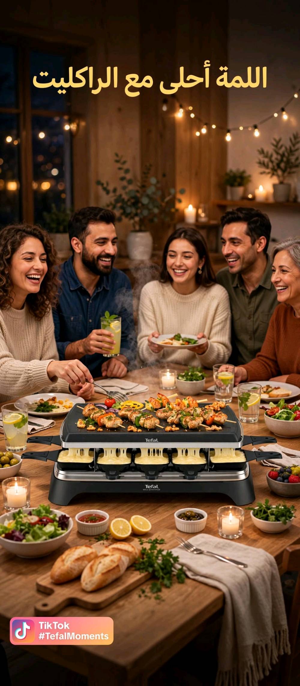 شواية راكليت كهربائية 2 في 1 من Tefal
الموديل اللي بالصورة هو نفس موديل Tefal Raclette 10 أشخاص - يجي بوجهين
مواصفات الشواية:
🔥 المواصفات الأساسية:
• الماركة: Tefal الفرنسية الأصلية • القدرة: 1000 واط - 1350 واط (تسخين سريع جداً) • النوع: 2 في 1 - شواية علوية + راكليت سفلي • عدد الأشخاص: تكفي لـ 10 أشخاص (10 أطباق راكليت صغيرة) • السطح العلوي: لوح شواء كبير غير لاصق لشوي اللحم، الدجاج، الشيش، الخضار • السطح السفلي: 10 قوالب صغيرة لإذابة الجبن وتسخين الأطباق الجانبية 
✨ المميزات:
• طلاء غير لاصق 100% - الأكل ما يلتصق أبداً • سهلة التنظيف - الأطباق قابلة للإزالة والغسل • توزيع حرارة متساوي • لا تحتاج فحم ولا غاز - كهربائية فقط • مثالية للعزايم، اللمة، السهرات، حفلات الشواء في البيت • آمنة وبدون دخان قوي 
فكرة الراكليت: تشوي فوق وتذوب جبن تحت بنفس الوقت - الستايل الأوروبي المشهور حالياً على تيك توك
وين موقعك بالعراق حتى نضيفه بالإعلان؟: 
بغداد شارع فلسطين
الشواية جديدة لو مستعملة؟ وإذا مستعملة، شكد فترة استخدامها وهل بيها أي خدوش أو نقصات؟: 
جديدة
تجي كاملة ويا كل الملحقات الأصلية مثل الصواني/الملاعق/الأسلاك لو فقط الجهاز؟: 
كامل الملحقات
شنو طريقة الاستلام والتوصيل المتوفر، وهل تقبل كاش عند الاستلام؟: 
توصيل متوفر كاش عند الاستلام