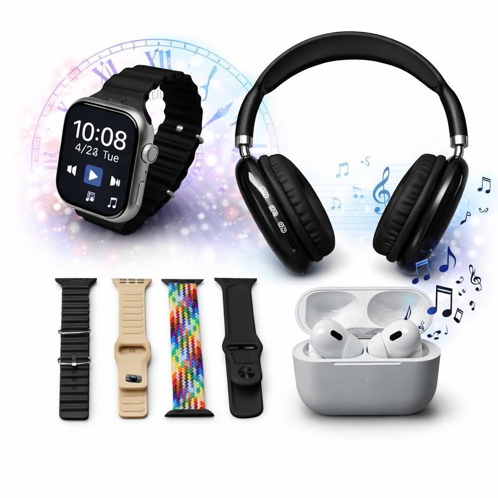 السعر 25 الف والتوصيل مجاني للتواصل واتساب ***********
ROCK-450 Smart Wristband + TWS Earbuds – سوار ذكي مع سماعات لاسلكية

سوار ذكي عملي يجمع بين شاشة كبيرة عالية الدقة وسماعات لاسلكية بتصميم TWS داخل نفس العلبة، مناسب للاستخدام اليومي وتتبع النشاطات الأساسية.

• شاشة Ultra Large High Definition لعرض البيانات بوضوح

• يدعم الاتصال عبر Bluetooth (إصدار 5.3 في السماعات)

• قياس عدد الخطوات والسعرات الحرارية والمسافة

• أوضاع رياضية: مشي، جري، ونط الحبل

• استقبال إشعارات المكالمات والرسائل

• سماعات لاسلكية تدعم اللمس للتحكم بالمكالمات والموسيقى

• إمكانية استخدام السماعات بشكل منفصل أو معًا (TWS)

الساعة الذكية:
• نظام التشغيل المدعوم: Android 5.0 فأعلى / iOS 9.0 فأعلى
• البلوتوث: Bluetooth 4.0
• نوع البطارية: Lithium Polymer
• نطاق درجة الحرارة التشغيلية: ‎-10°C إلى 50°C
• الحساسات: مستشعر تسارع إلكتروني

السماعات اللاسلكية:
• إصدار البلوتوث: 5.3 + EDR (استهلاك منخفض للطاقة)
• تردد البلوتوث: 2.4GHz
• مدى الاتصال: 15–25 متر
• سعة بطارية علبة الشحن: 300mAh
• سعة بطارية السماعة: 30mAh لكل سماعة
• وقت تشغيل الموسيقى: 2–3 ساعات
• وقت المكالمات: حوالي 4 ساعات
• زمن الشحن: حوالي 1 ساعة
• جهد الشحن: 5V

محتويات العلبة:
• ساعة ذكية ROCK-450
• 4 سوارات
• زوج سماعات لاسلكية TWS
• علبة شحن للسماعات
• كابل شحن
• دليل استخدام
