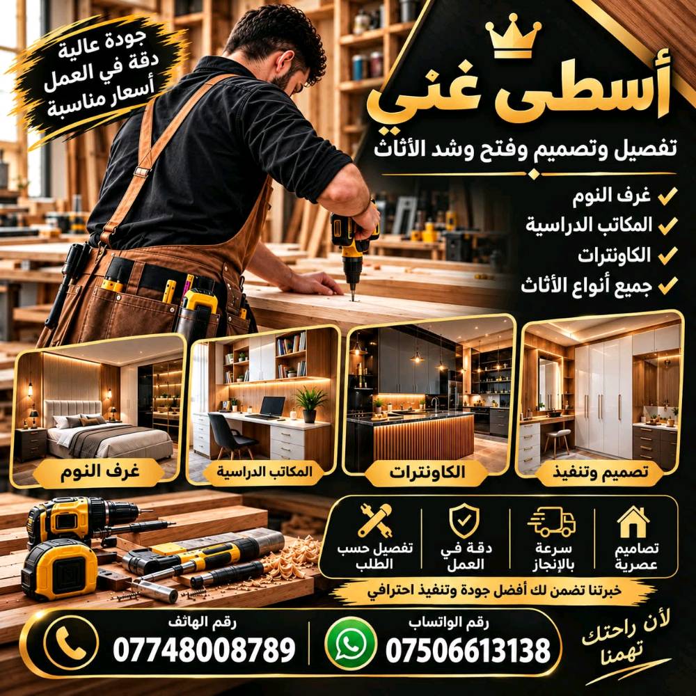 أسطى غني • فك وتركيب أثاث • شغل متقن
