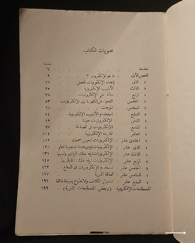 📚
تحفة علمية وفيزيائية نادرة من سلسلة مكتبة العلوم للجميع
🏛️
!
كتاب «الإلكترون وأثره في حياتنا...»
✍️
المؤلف: چين بندك
🗣️
ترجمة: الدكتور أحمد أبو العباس (الأستاذ بكلية التربية بجامعة عين شمس)
🏛️
الناشر: دار المعارف بمصر (ضمن سلسلة مكتبة العلوم للجميع)
📅
سنة الطباعة: 1965
✨
عن الكتاب:
مرجع تبسيطي وتاريخي نادٍ يُبسط مفاهيم الفيزياء الإلكترونية، ونشأة علم الإلكترونيات، والتطبيقات المبكرة للأناليب الإلكترونية والراديو والسينما والتلفزيون والطاقة الذرية. يُعد الكتاب كنزاً حقيقياً للباحثين في تاريخ العلوم، ولعشاق الفيزياء والكتب العلمية التراثية النادرة.
📌
حالة النسخة: أصيلة (طبعة عام 1965) ومحفوظة بحالة ممتازة جداً، مقتناة لعشاق الكتب العلمية والتراثية النادرة.
🔷
السعر: 10 الاف دينار عراقي
📜
🚚
يتوفر توصيل لكافة المحافظات.
للإستفسار والحجز
🔻
:
البوت:
@PH_900bot
أو واتساب: ***********

