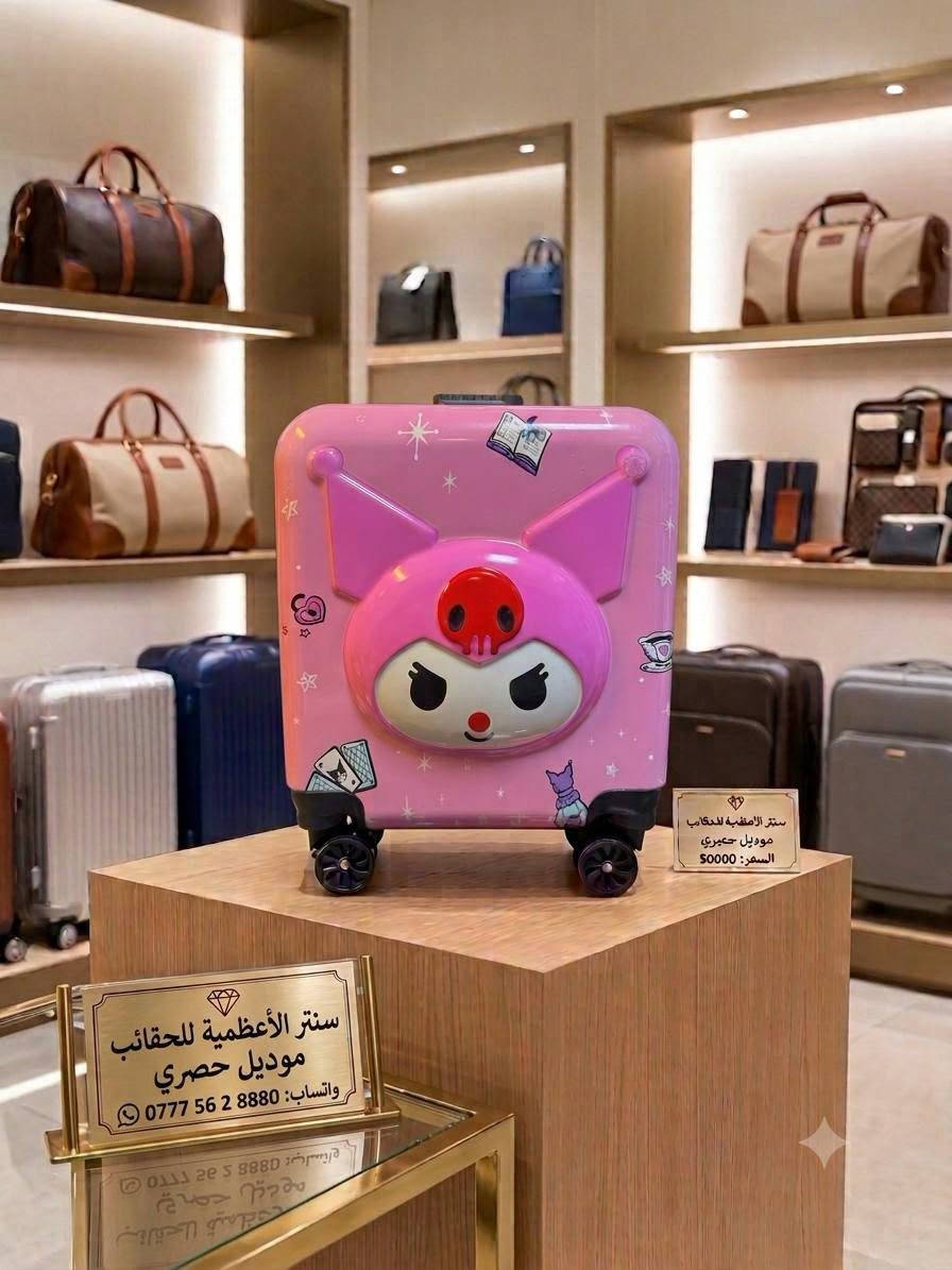جنط سفر اطفال

نص مكتوب في الصور:
- سنتر الأعظمية للحقائب
- موديل حصري
- واتساب: ***********
- السعر: 30000
- لولو كاتي
- لوتي
- السعر: 50000
- رقم الواتساب:
- 0777 5 6 2 880