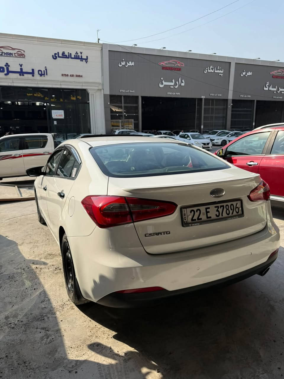 سلام عليكم
سيراتو ٢٠١٣
فول الفول
بصمة 
شفتات استيرن
تحكمات
كامرة
اشاير بلمري
داخل فورميكا
حساسات
كامرة
مري شفط
فول الفول
سيارة بيها جاملغ
وباب نص نص اني انطيهن كاملات
وهلال الخلفي
كير مكينة 
تبريد حدادية كلها بشرط
تحويل ثاني يوم مكاني اربيل
سعر ١١٠$$$
***********
***********
