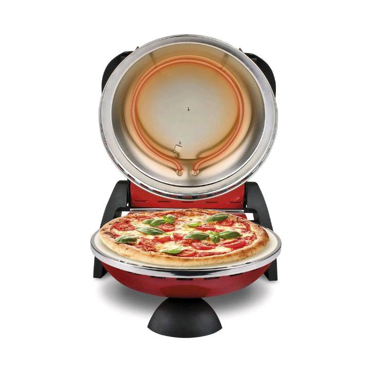 صانعة البيتزا الكهربائية (Pizza Maker) ذات القاعدة الحجرية من ماركة Anko. هذا الجهاز مصمم خصيصاً لطهي البيتزا المنزلية الطازجة أو المجمدة بجودة تقارب أفران الحجر الاحترافية في غضون دقائق معدودة.
💡 طريقة الاستخدام الأساسية:
1. التحضير المسبق: ضع الجهاز على سطح مستوٍ ومقاوم للحرارة.
2. التسخين: قم بتوصيل صانعة البيتزا بالكهرباء وتشغيلها على أقصى درجة حرارة لـ مدة 5 إلى 10 دقائق لكي يسخن الحجر الحراري تماماً.
3. الخبز: انقل عجينة البيتزا مع المكونات برفق إلى الحجر الساخن باستخدام مجاديف البيتزا المرفقة (Pizza Peels).
4. التوقيت: أغلق الغطاء ودعها تخبز؛ تستغرق البيتزا عادةً من 3 إلى 5 دقائق فقط لتصبح مقرمشة وجاهزة
