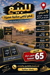 لا توجد تفاصيل  نص مكتوب في الصور: - للبيع قطع أراضٍ سكنية مميزة فرصة ...
