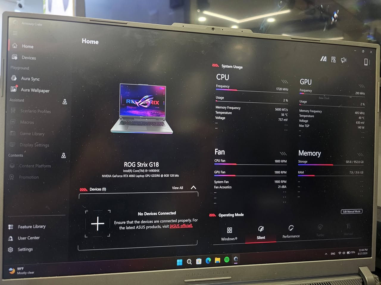ROG Scar G18 للبيع
Asus rog strix scar g18 (g814jvr)
I9-14900HX
RTX 4060 8GB (140 Watt)
32GB DDR5
1TB SSD NVME 7000 mb/s
2560x1600p / 240hz / ips hdr

ميحتاج اكتب اكثر

اللابتوب بحالة جداً نظيفة و كامل كل غراضه مع الجنطة

بغداد / ***********

السعر 2 مليون
