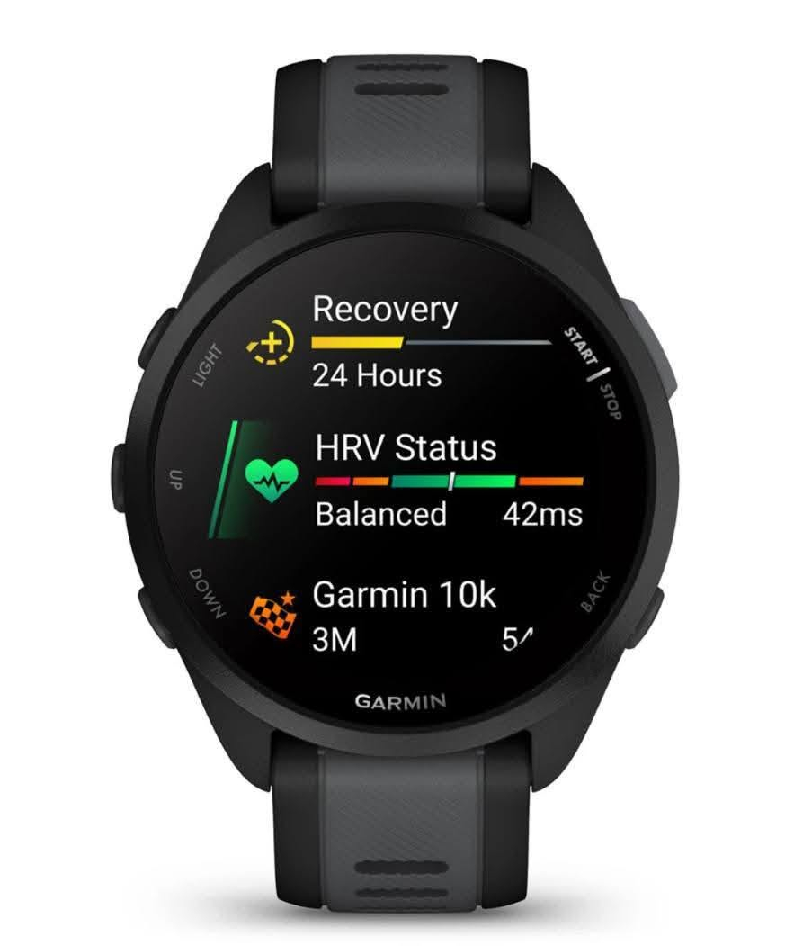 يالله....توفرت محبوبة الجماهير
متوفر/
Garmin forerunner 165 amoled
الحالة :شبه جديد openbox ✅
اللون الاسود
السعر :330 الف مع التوصيل 🚚🇮🇶 
للحجز  خاص او واتساب ***********📞

المميزات/
حجم 43mm بشاشة AMOLED ملونة  الوضوح والتحكم باللمس والأزرار.
عمر بطارية طويل يصل حتى 11 يوم في وضع الساعة الذكية و 19 ساعة في وضع GPS.
تتبع GPS دقيق مع أكثر من 25 وضع رياضي مثل الجري والمشي وركوب الدراجة والسباحة وHIIT.
مقاييس تدريب متقدمة تشمل:
السرعة.
المسافة.
الإيقاع.
تأثير التدريب.
فترة التعافي.
خطط تدريب مخصصة.
تتبع صحي يومي يشمل:
معدل ضربات القلب.
قياس تشبع الأكسجين.
تقييم التوتر.
عد الخطوات.
السعرات.
نوعية النوم.
ميزات ذكية مثل:
إشعارات الهاتف.
مقاومة للماء حتى 5ATM.
نسخة تدعم حفظ الموسيقى مباشرة على الساعة.
تصميم خفيف ومتين مع زجاج مقوى وتخزين داخلي للبيانات.

 متوفر توصيل جميع محافظات العراق🚚
