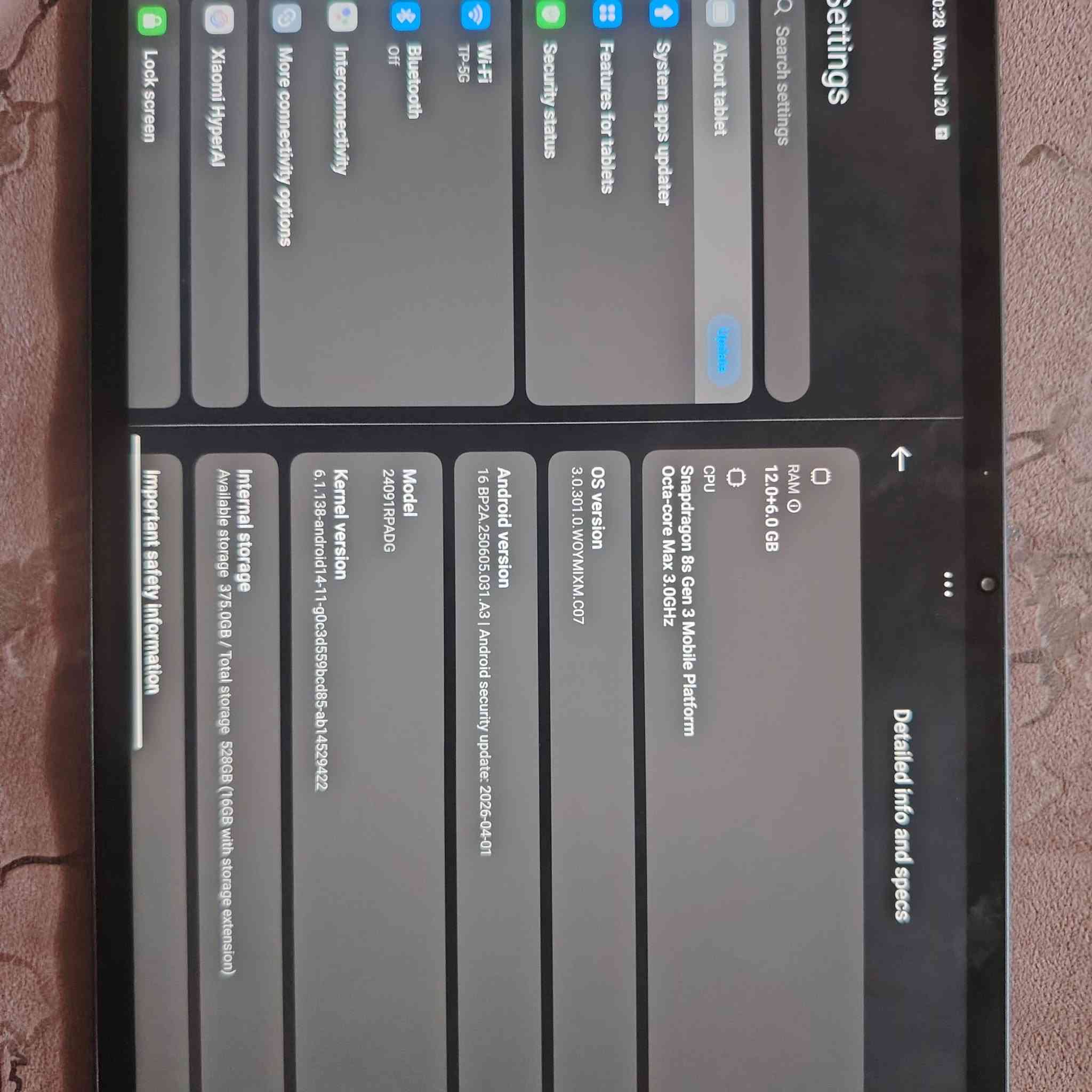 للبيع ايباد شاومي باد 7 برو (Xiaomi Pad 7 Pro) –

​النظافة: الجهاز نظيف تماماً 
​الملحقات: [: الكارتون  + الشاحن الأصلي + كفر].
​💰 السعر:
​السعر: 600 (وبي مجال للشراي).
​📍 تفاصيل مكان الاستلام والتواصل:
​الموقع: [: ذي قار / الشطرة]
​📞 للمراسلة أو الاستفسار:
واتساب ***********
تليكرام @Slight5

