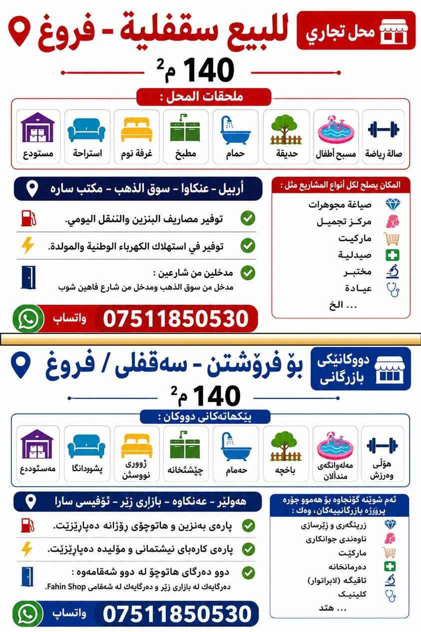 عنكاوا • محل تجاري • ١٤٠م٢