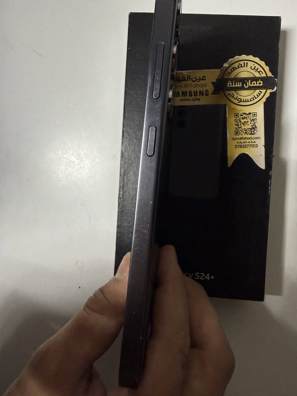 📱 للبيع Samsung Galaxy S24 Plus
🔹 النسخة: شرق أوسط
🔹 الذاكرة: 256GB
🔹 الضمان: وكالة عين الفهد
🔹 الحالة: نظافته مثل ماموجود بالصور
💰 السعر: 650 ألف دينار وقابل للتفاوض  بدون ملحقات فقط كارتونه 

📍 العنوان: بابل/ قضاء الهاشميه 
📞 رقم الهاتف: ***********
