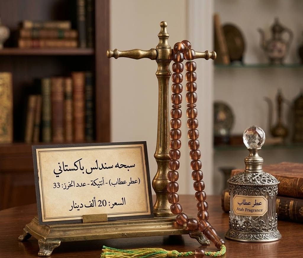 👑 الجمال والأناقة في سبحة واحدة! 👑
​سبحة سندلس باكستاني  معطرة بعطر العطّاب الفواح ✨
خامة راقية ورائحة زكية تفوح بكل حركة.
​🔥 عرض خاص: 20,000 دينار فقط
🚚 توصيل لكافة المحافظات: 5,000 دينار
​اطلبها الآن قبل نفاذ الكمية! اترك رقمك وعنوانك بالخاص وسنصلك أينما كنت. 📦📦

***********📲 واتساب

نص مكتوب في الصور:
- سبحه سندلس پاکستانی (عطر عتاب) - أنتيكة - عدد الخرز: 33 السعر: 20 ألف دينار
- سبحه سندلس باكستاني (عطر عتاب)- أنتیكة - عدد الخرز: 33
- السعر: 20 ألف دينار
- بسم الله الرحمن الرحيم
- سبحه سندلس باكستاني - عطر عطاب
- أنتيكة - عدد الخرز: 33