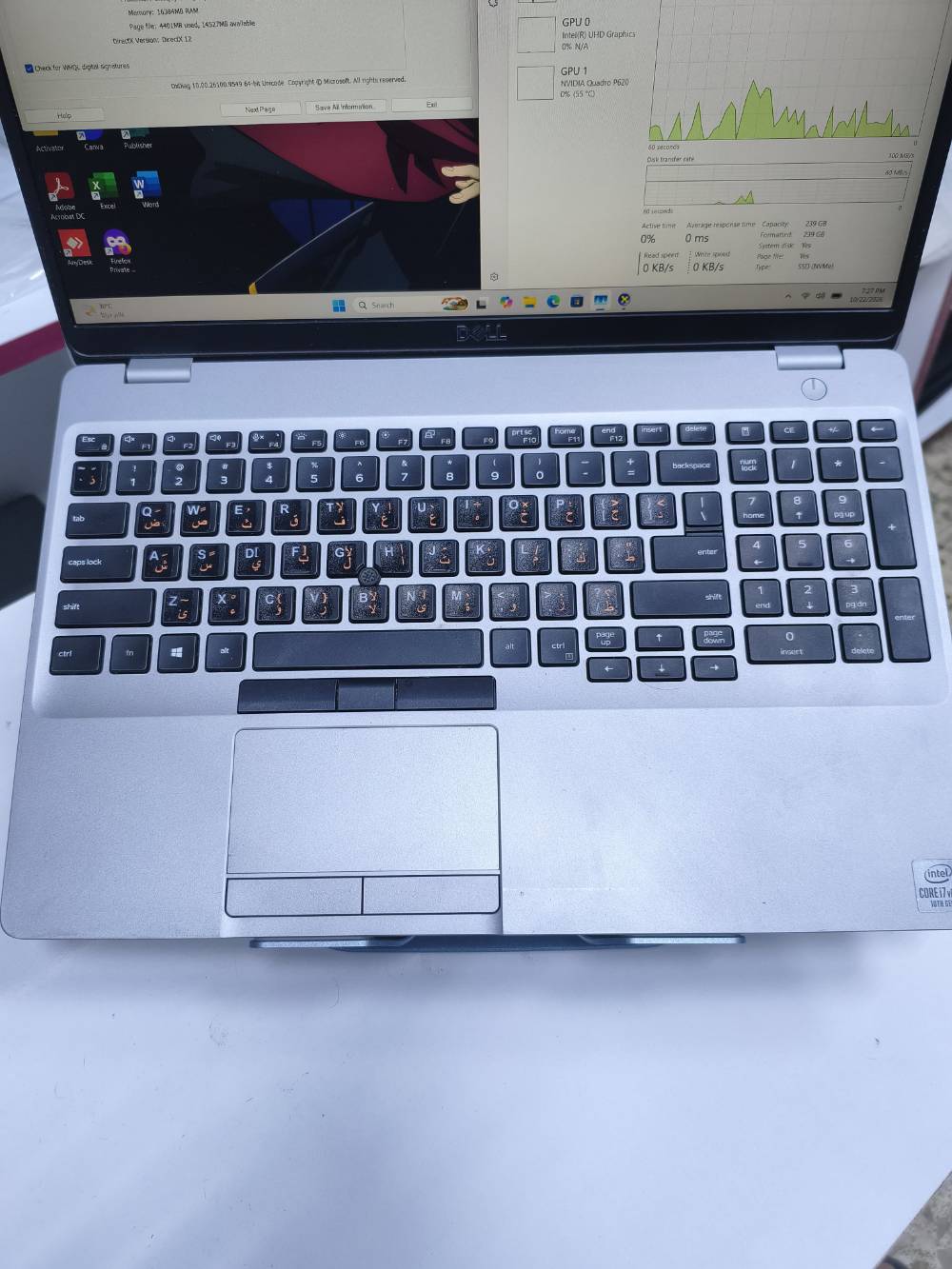 Dell Precision 3551 • i7 الجيل العاشر • Quadro P620