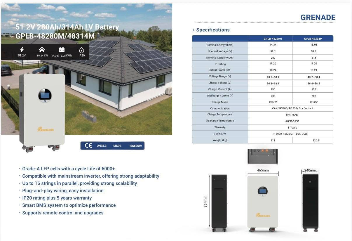 منظومة شمسية • انفيرتر 6kW • بطارية 16kWh