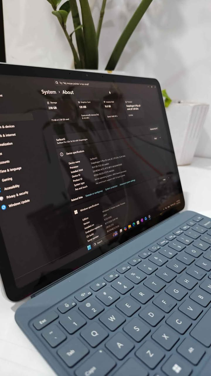 العرض الأقوى: Microsoft Surface Pro 12 1st Edition

* أداء جبار: معالج Snapdragon® X Plus بـ 8 أنوية، صُمم خصيصاً للمهام الثقيلة والذكاء الاصطناعي بسرعات تصل لـ 3.4 جيجاهرتز.
* شاشة مذهلة: مقاس 12 بوصة PixelSense™ LCD بتردد 90 هرتز، توفر استجابة فائقة لللمس والقلم.
* بطارية عملاقة: انْسَ الشاحن طوال اليوم مع عمر بطارية يصل إلى 16 ساعة.
* خفة وجمال: هيكل ألمنيوم فاخر وتصميم نحيف جداً يزن حوالي 1 كجم فقط.

📋 المواصفات الفنية:

* الذاكرة: 16GB LPDDR5x (سريعة جداً).
* التخزين: 256GB SSD فائق السرعة.
* النظام: Windows 11 الأصلي مع ميزات Copilot+ الذكية.
* الكاميرا: كاميرا Studio الأمامية بدقة 1080p مع ميزات التأطير التلقائي.
* خاصية Face-ID لفتح القفل 

*عدد الدورات البطارية 🔋  : 51
*الحالة : مستخدم بدون بوكس
*السعر :
 1- جهاز فقط 1،200،000
2- مع كيبورد (كوبي بلوتوث) 1،300،000
3- مع كيبورد الاصلي 1،450،000

✅ خدمة سريعة وضمان 30 يوم
📍 متوفر الآن للتوصيل الفوري لكل محافظات العراق.
للتواصل و الاستفسار : ***********

https://t.me/epic_store2 بغداد, العراق
