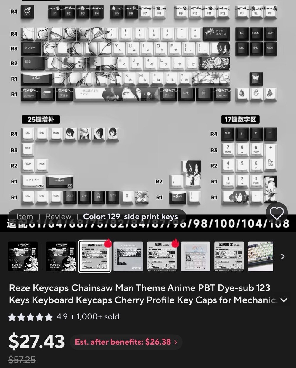 كيكابس • ريزي • دبل شوت PBT
