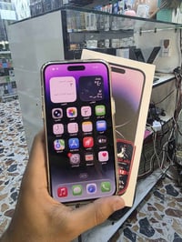 14 برو ماكس خط واحد🤍  ماستر وكاله وتر بروف ✅️  ذاکره 128 📱 بطاريه 80 🔋...