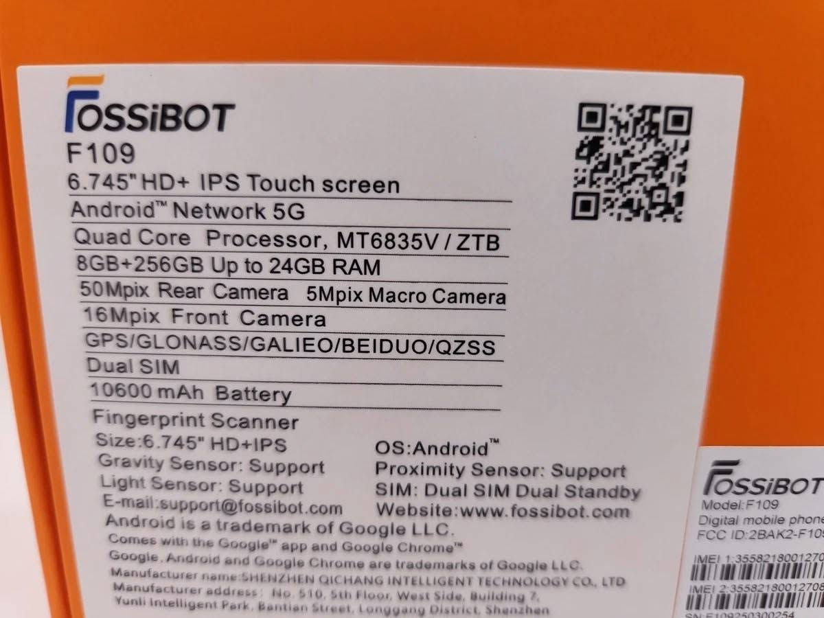 موبايل مدرع جديد لوك للبيع منو يريد يراسلني واتس اب ***********

نص مكتوب في الصور:
- 24GB + 256GB 5G 10600 MAH
- FOSSIBOT F109 www.fossibot.com 50MP+5MP Camera 16MP Front Camera 6.745 HD+ Display 8GB+256GB Up to 24GB RAM 10600mAh Big Battery 18W Fast Charging Helio G24E Octa-core IP68/IP69K Waterproof 1.32" Secondary screen