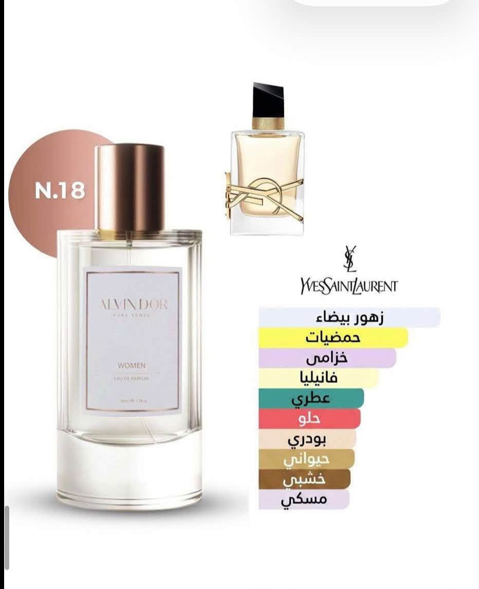 ✨ عطور ALVIN D’OR البديلة للماركات العالمية ✨

إذا تحب العطور العالمية وروائحها الفخمة، هسه تگدر تختار عطرك المفضل ببدائل مميزة وأنيقة 😍🔥

👨 23 نوع رجالي بروائح متنوعة وفخمة
👩 28 نوع نسائي بروائح راقية وجذابة
💎 الحجم: 100 مل

تشكيلة كبيرة حتى كل شخص يلكه الرائحة اللي تناسب ذوقه وشخصيته 🤍🖤
ثبات وحضور يخلي عطرك بصمتك بكل مكان ✨

سعر 25،000
عنوان بغداد اركية وفاضل شارع المسبح العام
توصيل داخل المنطقة مجاناً بغداد والمحافظات 5
للحجز والاستفسار مراسلة الصفحة او الرقم ***********

نص مكتوب في الصور:
- N.06 BURBERRY HER BURBERRY فاكهي حلو خشبي مسكي بودري
- N.18 زهور بيضاء حمضيات خزامى فانيليا عطري حلو بودري حيواني خشبي مسكي
- N.18 YVES SAINT LAURENT زهور بيضاء حمضيات خزامى فانيليا عطري حلو بودري حيواني خشبي مسكي
- N. 20
- VERSACE
- BRIGHT CRYSTAL
- AIMENDOR
- PURE SENSE
- WOMEN
- main accords
- زهري
- حمضيات
- منعش
- خشبي
- توابل طازجة
- ورد
- مائي
- N.13
- MY WAY GIORGIO ARMANI
- زهور بيضاء
- مسك الروم
- حيواني
- فانيليا