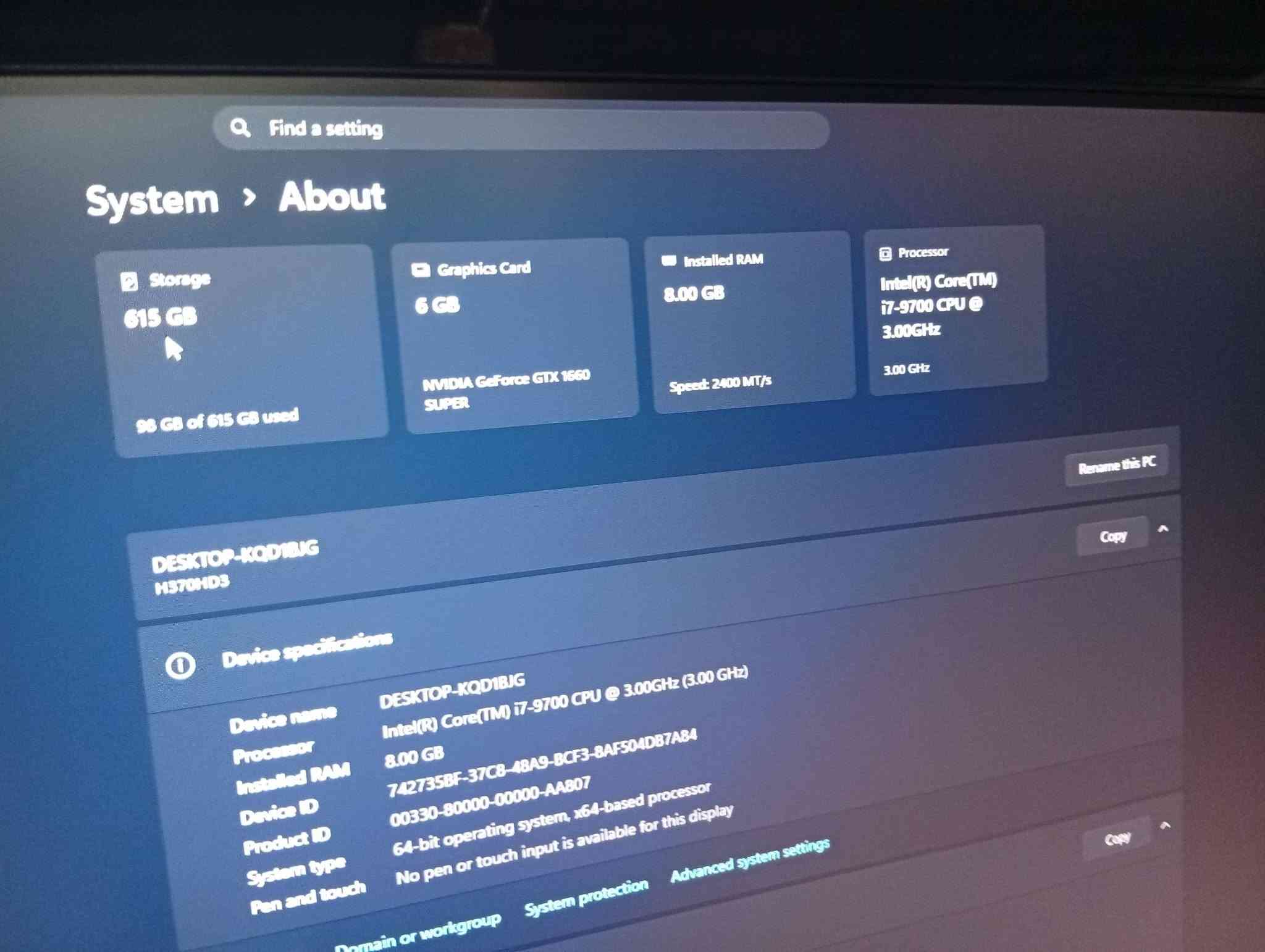 GTX 1660 سوبر • i7-9700 • شاشة 24 165هرتز