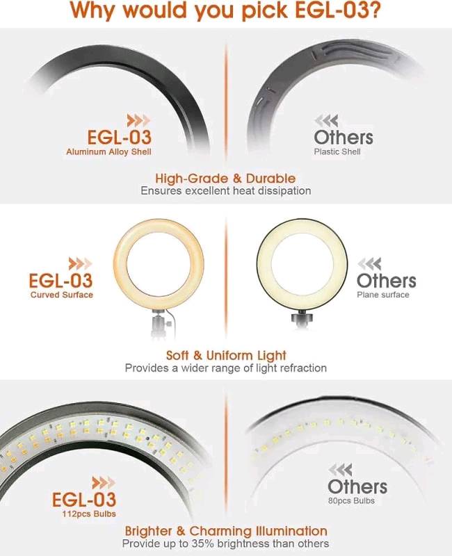 حلقة إضاءة • ELEGIANT EGL-03 • حامل ثلاثي