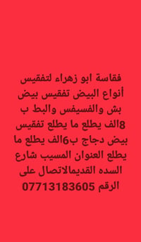 فقاسة ابو زهراء • فقاسة بيض • المسيب شارع السده القديم